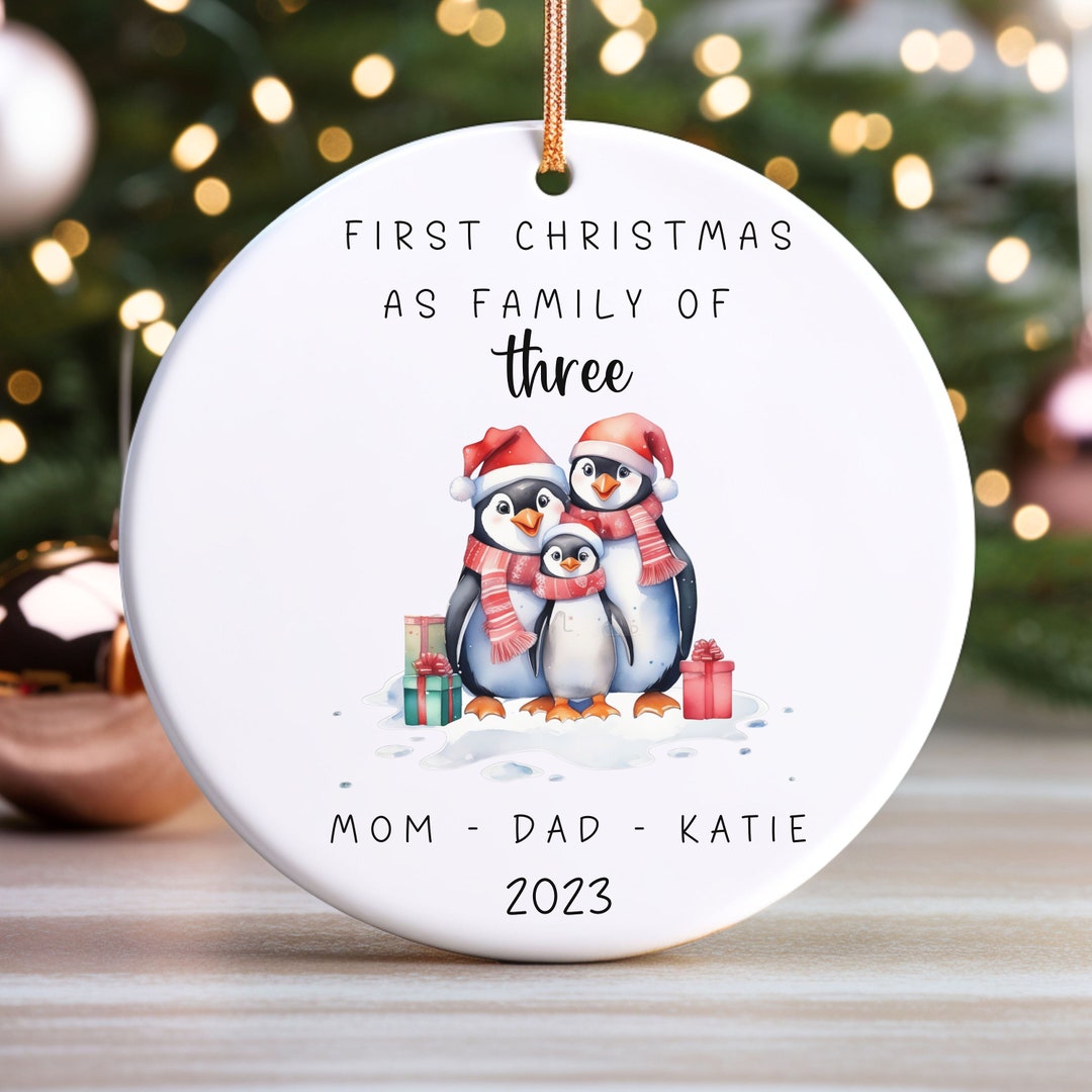 Personalized First Christmas as Family of 3, Christmas Ornament, Family ...