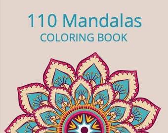 110 Mandalas, colouring book, pdf, digital download , printable, Discover inner peace with this mandala colouring book, perfect for all ages
