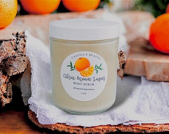 Citrus Brown Sugar Body Scrub | Natural Exfoliant | Essential Oils | Grapefruit | Tangerine | Sugar Scrub | Dry Skin | Sensitive Skin |