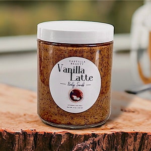 Vanilla Latte Sugar Body Scrub | Exfoliating | Sugar Body Scrub | Coffee Scrub | Organic Unrefined Coconut Oil | Essential Oils | Coffee