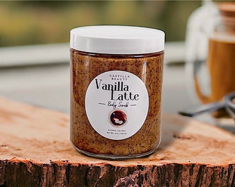 exfoliant pour le corps au sucre et à la vanille | Exfoliant | Gommage corporel au sucre | Gommage au café | Huile de noix de coco non raffinée biologique | Huiles essentielles | Café