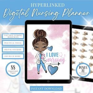 HYPERLINKED DIGITAL PLANNER for Nursing Students, Nursing Planner for Goodnotes, Undated Planner, 2023-2024 Digital Nursing Planner