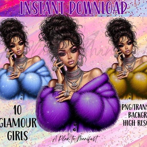 Modelo De Moda Clipart Glam Girl Clipart Fashion Girl Bundle Pretty Girl Fashion PNG Fashion Digi Dolls Clipart Pacote Glam Girls PNG