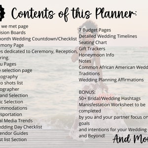 BLACK BRIDE PLANNERS Wedding Planner for African American Woman Hyperlinked Digital Planner Bride Affirmations Goodnotes Wedding Planner image 7