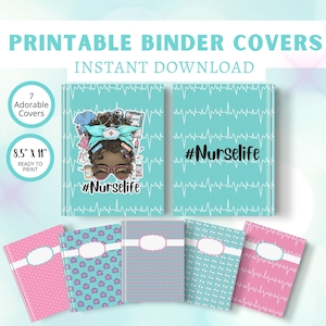 PRINTABLE BINDER COVERS Print at home Cover For Binder Nursing Students Nursing School Binder Cover Editable Notebook Cover Nurse Resources