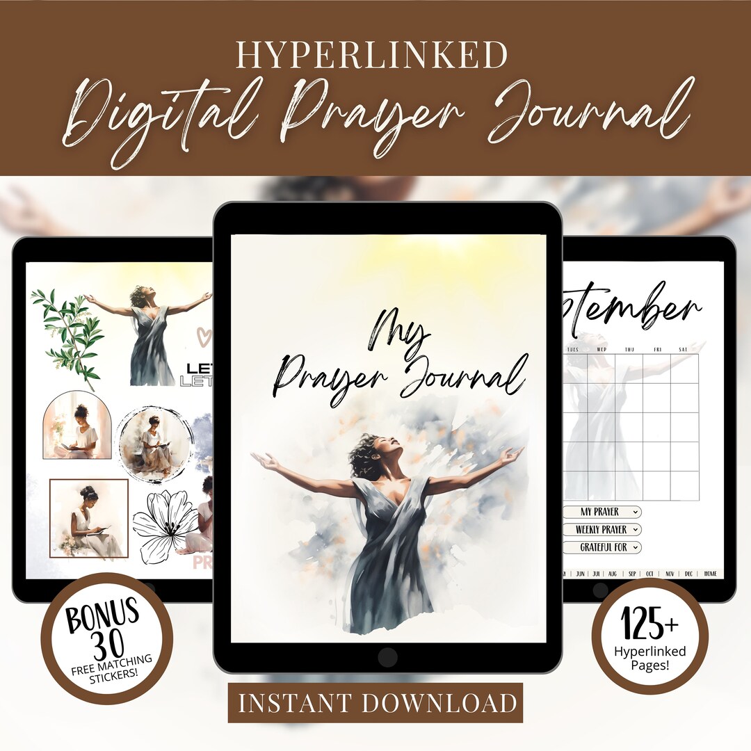 HYPERLINKED PRAYER JOURNAL for Black Girls Digital Prayer Stickers ...