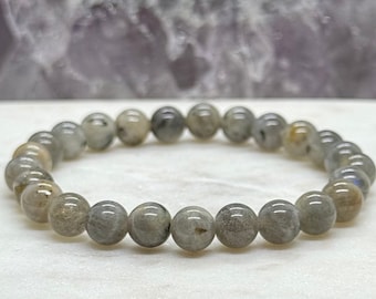 Labradorite Beaded Crystal Bracelet: Handmade Gemstone Jewelry