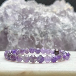 Crystal Bracelet - Amethyst Gemstone Bracelet - Handmade Beaded Bracelet - Crystal Gift