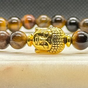 Tigers Eye Healing Crystal Bracelet - Chakra Bracelet - Protection Bracelet - Handmade Jewelry - Crystal Gift - Buddha Bracelet