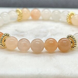 Peach Aventurine Crystal Bracelet - Natural Gemstones - Chakra Bracelet - Handmade Jewelry - Gifts for Her