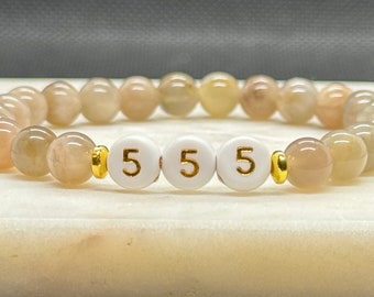 Angel Number 555 Moonstone Crystal Bracelet