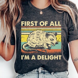 T-shirt Sarcastic Opossum Lover: T-shirt met retro dierenprint