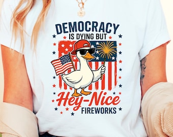Funny Political Protest Shirt: Democracy is Dying - 4th of July Tee