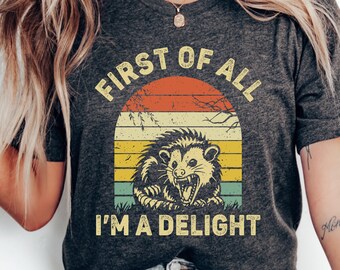 Funny Opossum Lover T-Shirt: Sarcastic Retro Animal Tee