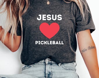 Maglietta Jesus Loves Pickleball: regalo divertente per giocatori di pickleball