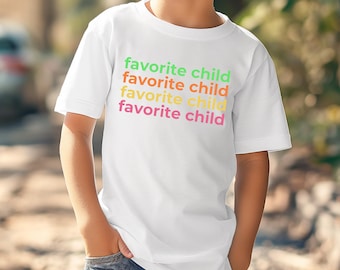T-shirt enfant préféré : t-shirt familial sarcastique pour enfants et adultes