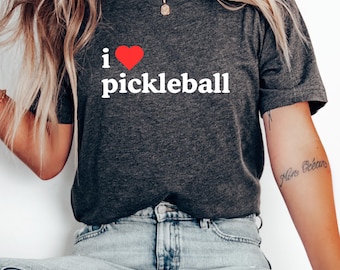 Camiseta I Heart Pickleball: Camiseta de malha macia unissex