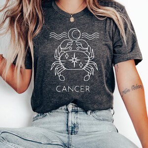 camiseta com horóscopo, camisetas gráficas fofas que estão em alta agora, mapa astral do signo astrológico, camiseta estilo antropologia, signo ascendente
