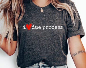 I Love Due Process T-Shirt: Unisex Pro Immigration Tee