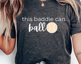 Camiseta de sóftbol: Camiseta gráfica de mujeres en el deporte