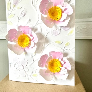 Fait main : fleur 3D Joyeux anniversaire Carte de voeux pour toute occasion | Pour lui Pour elle