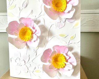 Handgemaakt: 3D-bloem Gelukkige verjaardag Elke gelegenheid Wenskaart Cadeau | Voor hem Voor haar