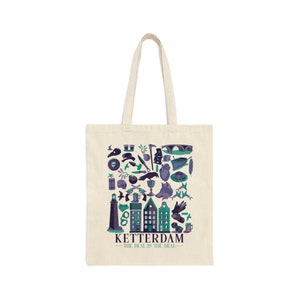 Ketterdam tote bag, Six of Crows inspired, cotton, Seis de cuervos, bolsa de Ketterdam algodón image 1