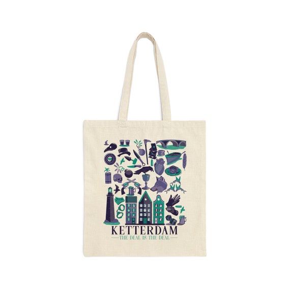 Ketterdam tote bag, Six of Crows inspired, cotton,  Seis de cuervos, bolsa de Ketterdam algodón