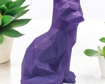 Low Poly Fox Sculpture | Geometric Animal Desk Decor | Modern Office Art