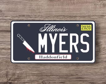 Michael Myers Haddonfield License Plate: Horror Movie Halloween Decor