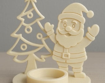Santa Christmas Tree Tealight Holder – Festive Holiday Decor