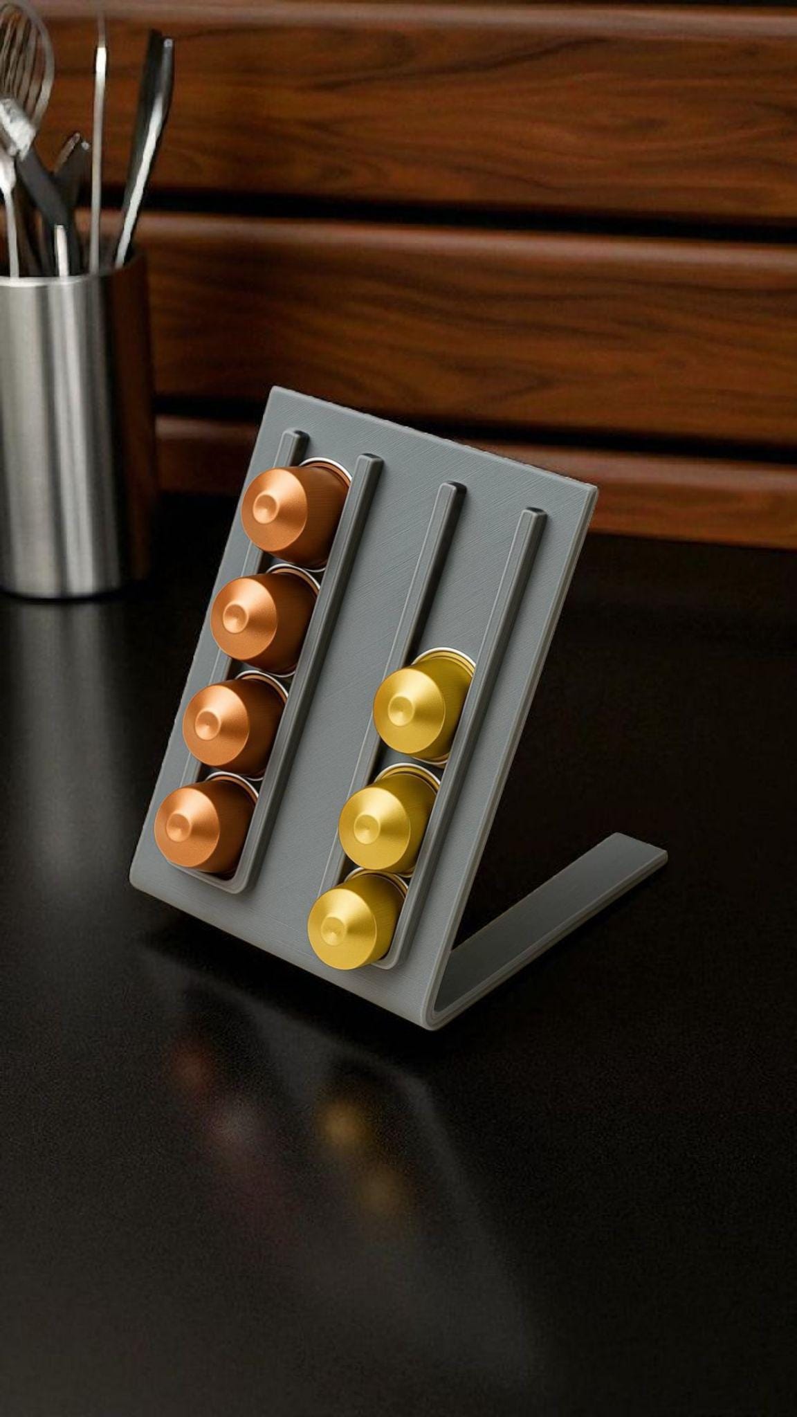 Porte-dosette Nespresso moderne : organiseur de capsules expresso, compatible Vertuo