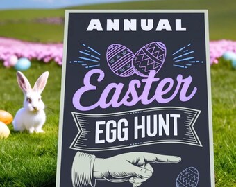 Ostereiersuche Werbeschild | Vintage Hase Party Dekoration
