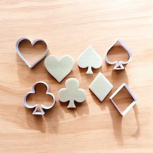 Spielkarte Ausstechform Set - Poker Party Backwerkzeuge - Spade, Herz, Club und Diamant Formen - Ideal für Fondant, Ton oder Keksform