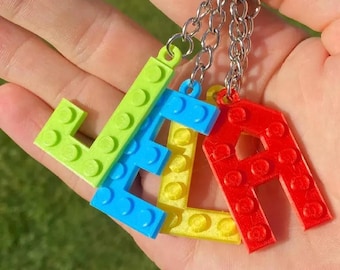 Personalized Brick Letter Keychain Name Keyring Charm