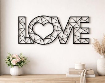 Geometric LOVE Wall Art | Modern Heart Home Decor