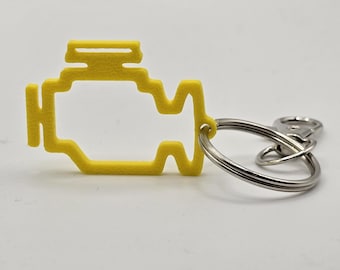 Funny Check Engine Light Keychain: 3D Printed Car Lover Gift