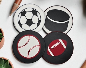 Ensemble de sous-bocks sportifs : football, baseball, hockey, football fait main - fabriqué aux États-Unis