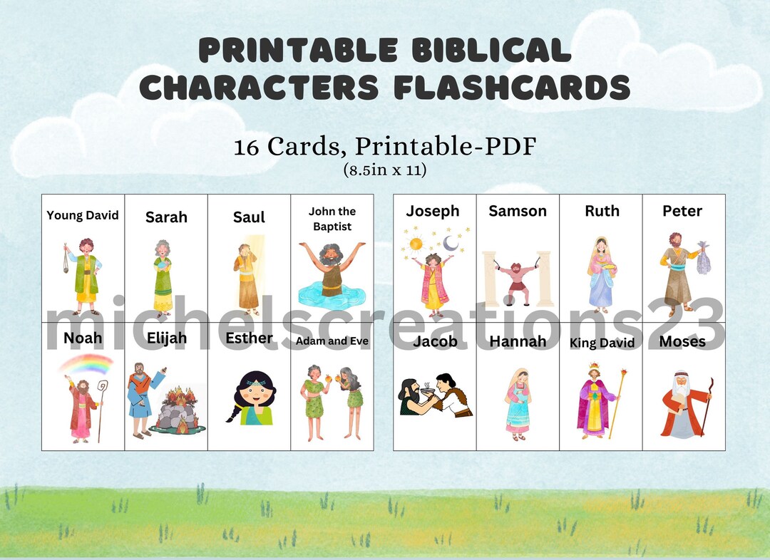 Biblical Characters Flashcards - Etsy
