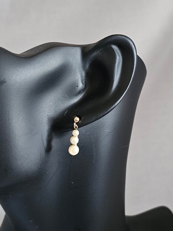 14k dangle pearl earrings - image 8