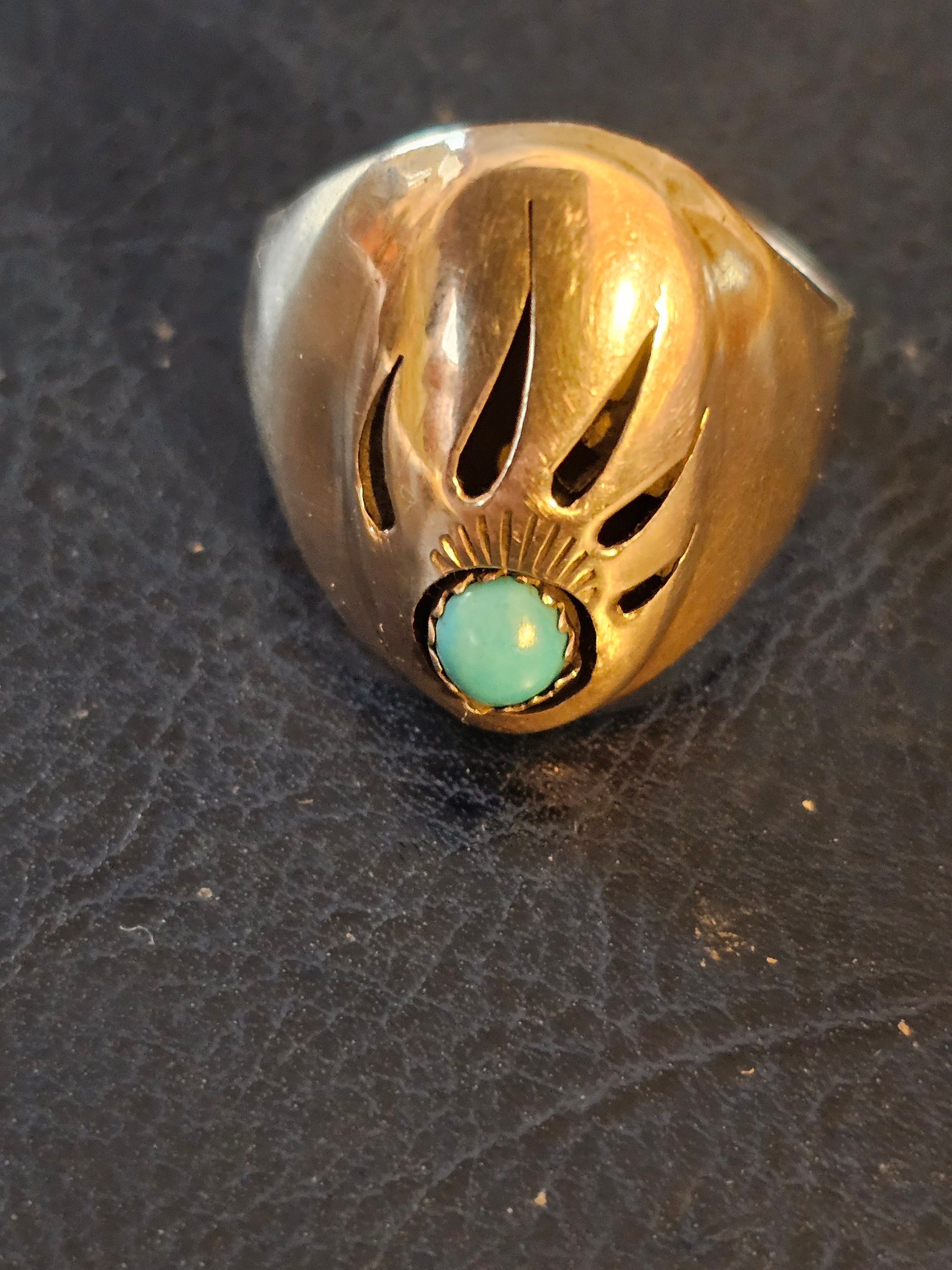 Bear claw shop turquoise ring