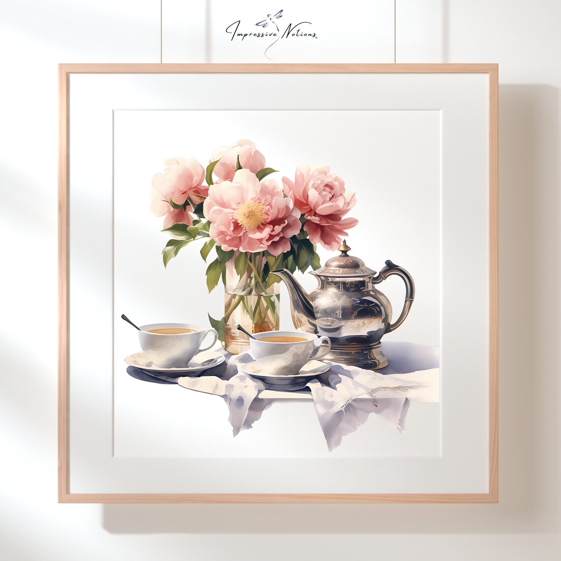 Spring Tea Service Watercolor Clipart Elements, Tea Party Settings ...