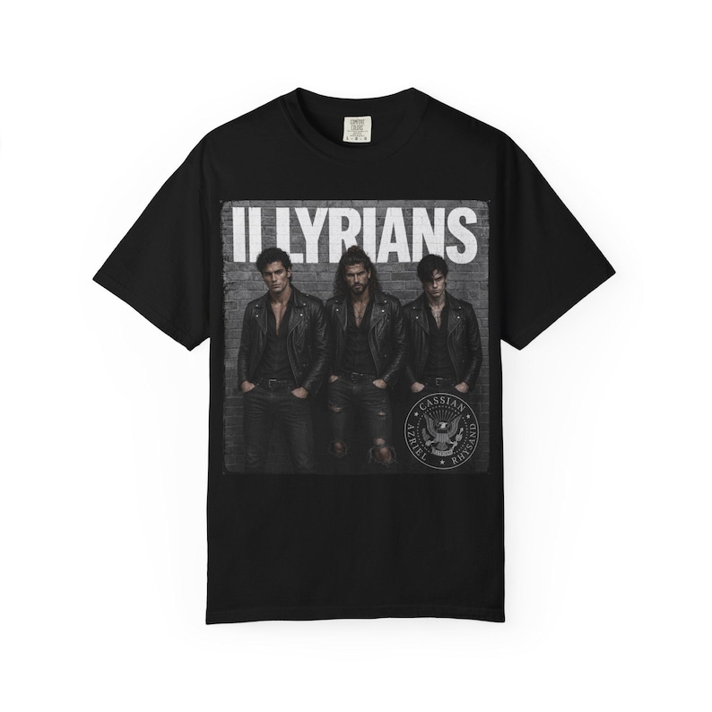 Illyrians ACOTAR photo T-Shirt | Rock band inspired tee, vintage black-and-white print image 2