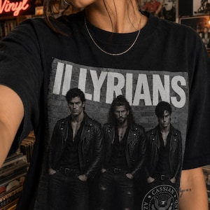 Illyrians ACOTAR photo T-Shirt | Rock band inspired tee, vintage black-and-white print image 1