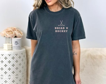 Camiseta de hockey de la Universidad Briar / Estampado trasero Graham #44 / Regalo para lectores de novelas románticas