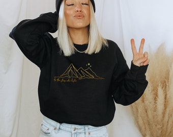 ACOTAR Quote Sweater, A las estrellas que escuchan, Velaris, City of Starlight, SJM Merch