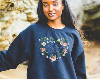 Cualesquiera que sean las almas de Emily Bronte Quote Sweater, Classic Literary Quote Sweater