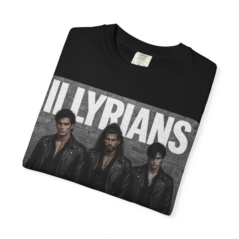 Illyrians ACOTAR photo T-Shirt | Rock band inspired tee, vintage black-and-white print image 3