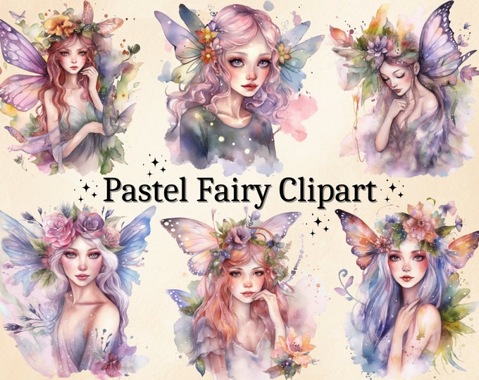 Watercolor Fairy Clipart, Fairies Clipart, Fairy Garden Clipart ...