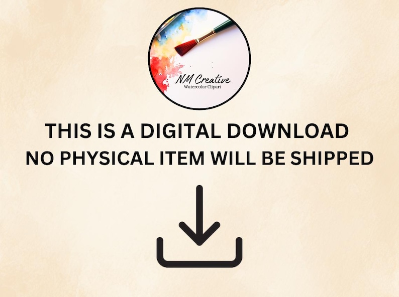 Puede incluir: Un aviso de descarga digital con el texto "THIS IS A DIGITAL DOWNLOAD NO PHYSICAL ITEM WILL BE SHIPPED" y una flecha apuntando hacia abajo dentro de un cuadrado.